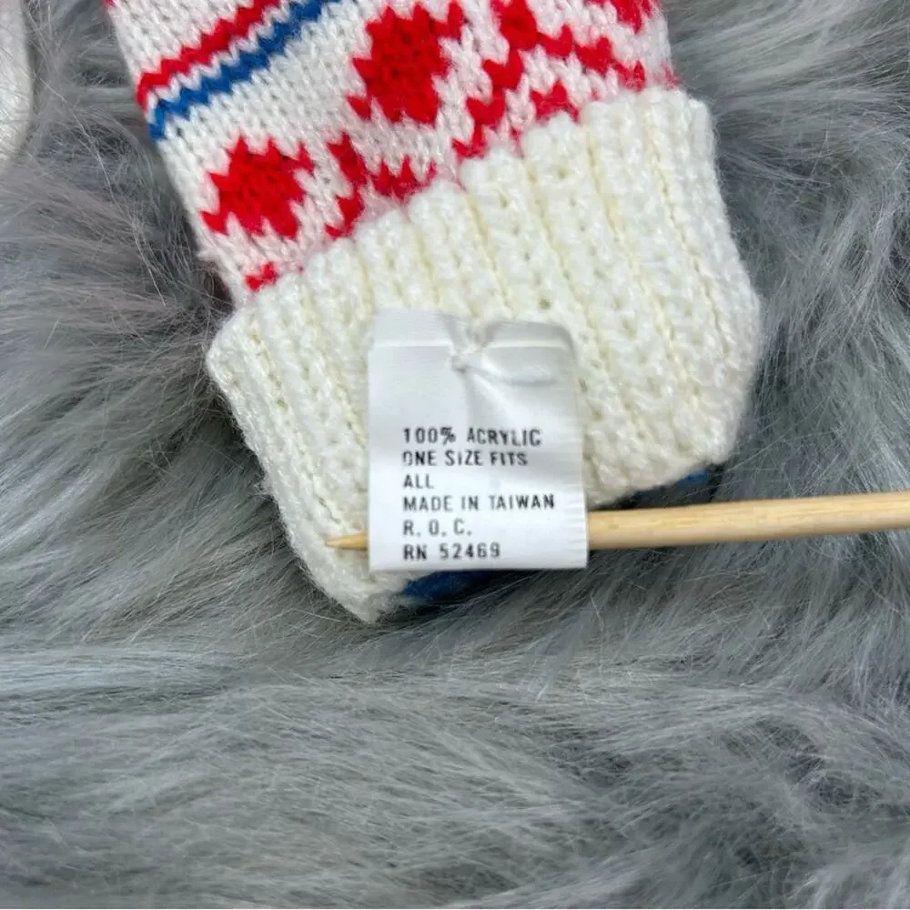 Vintage Kids Nordic Fair Isle Acrylic Mittens 1970’s